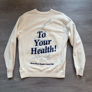 Eleven Eleven Health and Social Club Crewneck Champagne Sweatshirt